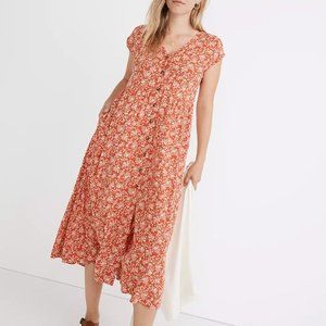 Madewell Button-Front Midi Dress in Piazza Floral